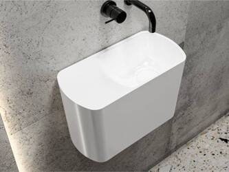 Catido Walle Right 45x22cm umywalka wisząca marmur mineralny