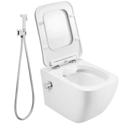 Catido Vidi 52 cm Miska WC wisząca Rimless Bidet z baterią bidetową bidetta