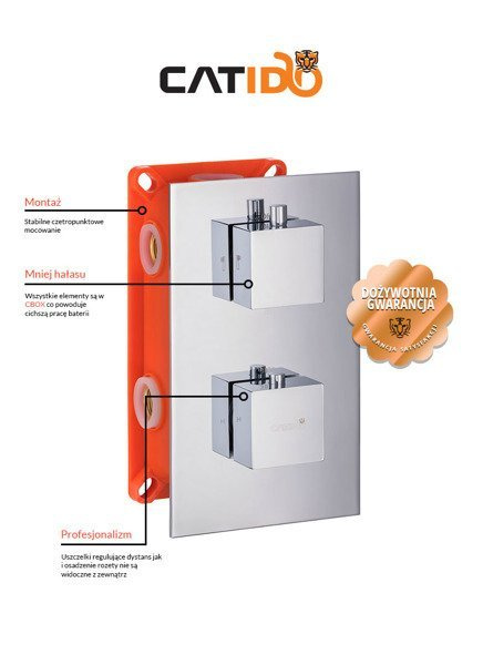 Catido SIMPLE TR3 Cbox Bateria termostatyczna podtynkowa antracyt mat