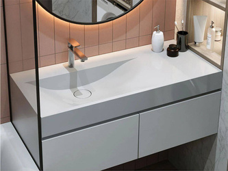 Catido Optimal Left 100x45 umywalka nablatowa naszafkowa marmur mineralny