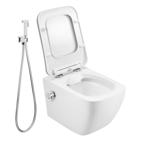   Catido Vidi 52 cm  Miska WC wisząca Rimless Bidet z baterią bidetową bidetta 