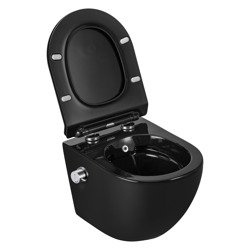 Catido Simple 49 cm Bidet 2w1 Miska WC wisząca Rimless z funkcją bidetu Czarny połysk