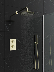 Catido Simple TR3 Cbox Zestaw prysznicowy podtynkowy termostatyczny deszczownica PVD Złoty Połysk