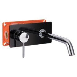 Catido Simple RT2 Cbox Bateria umywalkowa podtynkowa czarna ( szklana rozeta )