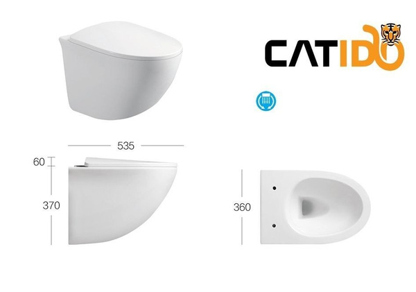  Catido Moon 535 Slim Bidet 2w1 Miska WC wisząca Rimless z funkcją bidetu 