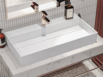 Catido Diamond 80x42 umywalka szczelinowa odpływ liniowy nablatowa