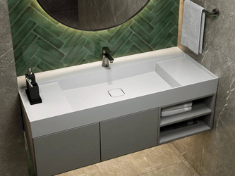 Catido Perfecto Middle 120x50 umywalka nablatowa naszafkowa marmur mineralny