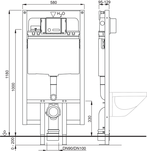 Catido Fluidmaster 399 SLIM Podtynkowy system instalacyjny do suchej zabudowy (karton-gips) 