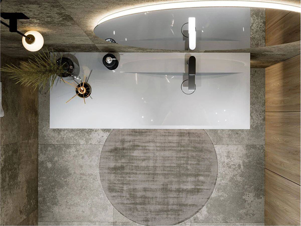 Catido Optimal Right 120x45 umywalka nablatowa naszafkowa marmur mineralny