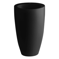 Catido Simple Round 800A Umywalka ceramiczna wolnostojąca z otworem na baterię Czarny mat