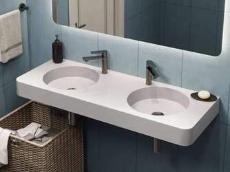 Catido Roundy 120x45 umywalka wisząca nablatowa