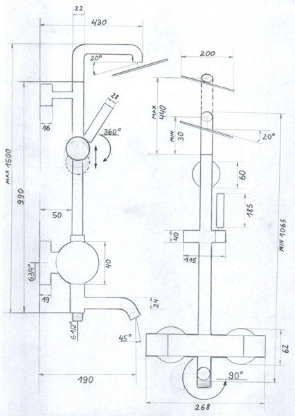 Catido Simple PL6 Zestaw prysznicowy natynkowy termostatyczny Czarny mat Optimum