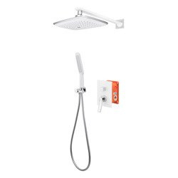 Catido Venice Cbox PL1 Zestaw prysznicowy podtynkowy mechaniczny biały( szklana rozeta )