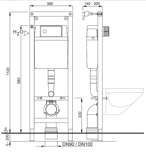 Catido Fluidmaster 387 Podtynkowy system instalacyjny do suchej zabudowy (karton-gips) 