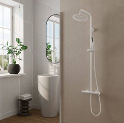 Catido Simple PL6 Zestaw prysznicowy natynkowy termostatyczny Biały mat