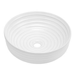 Catido Line  Round 43 Stripe Umywalka nablatowa Biała