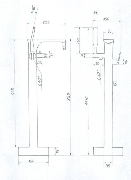 Catido Venice FBM3B Cbox Bateria wannowa wolnostojąca czarno-chromowana