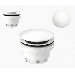 Catido click-clack Korek do umywalki niski z przelewem i bez Biały mat Optimum