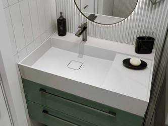 Catido Perfecto 80x50 umywalka nablatowa naszafkowa marmur mineralny