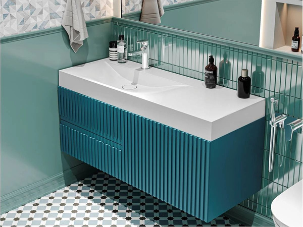 Catido Optimal Left 120x45 umywalka nablatowa naszafkowa marmur mineralny