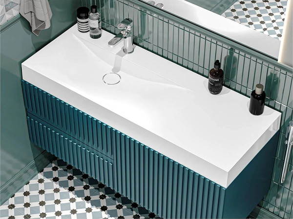 Catido Optimal Left 120x45 umywalka nablatowa naszafkowa marmur mineralny