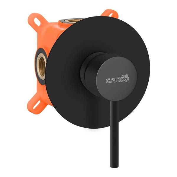 Catido Simple Cbox PL4SC Zestaw prysznicowy podtynkowy 3mm rozeta czarny mat 