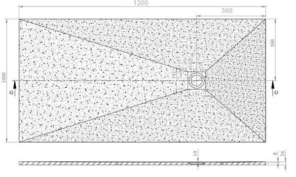 Catido Vidi Low 100x100 cm Brodzik konglomeratowy struktura kamienia niski 2,6 cm biały 