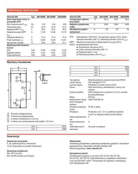 Catido Zestaw fotowoltaiczny hybryda 6 kW 14 paneli  420W Viessmann Vito Volt z montażem 